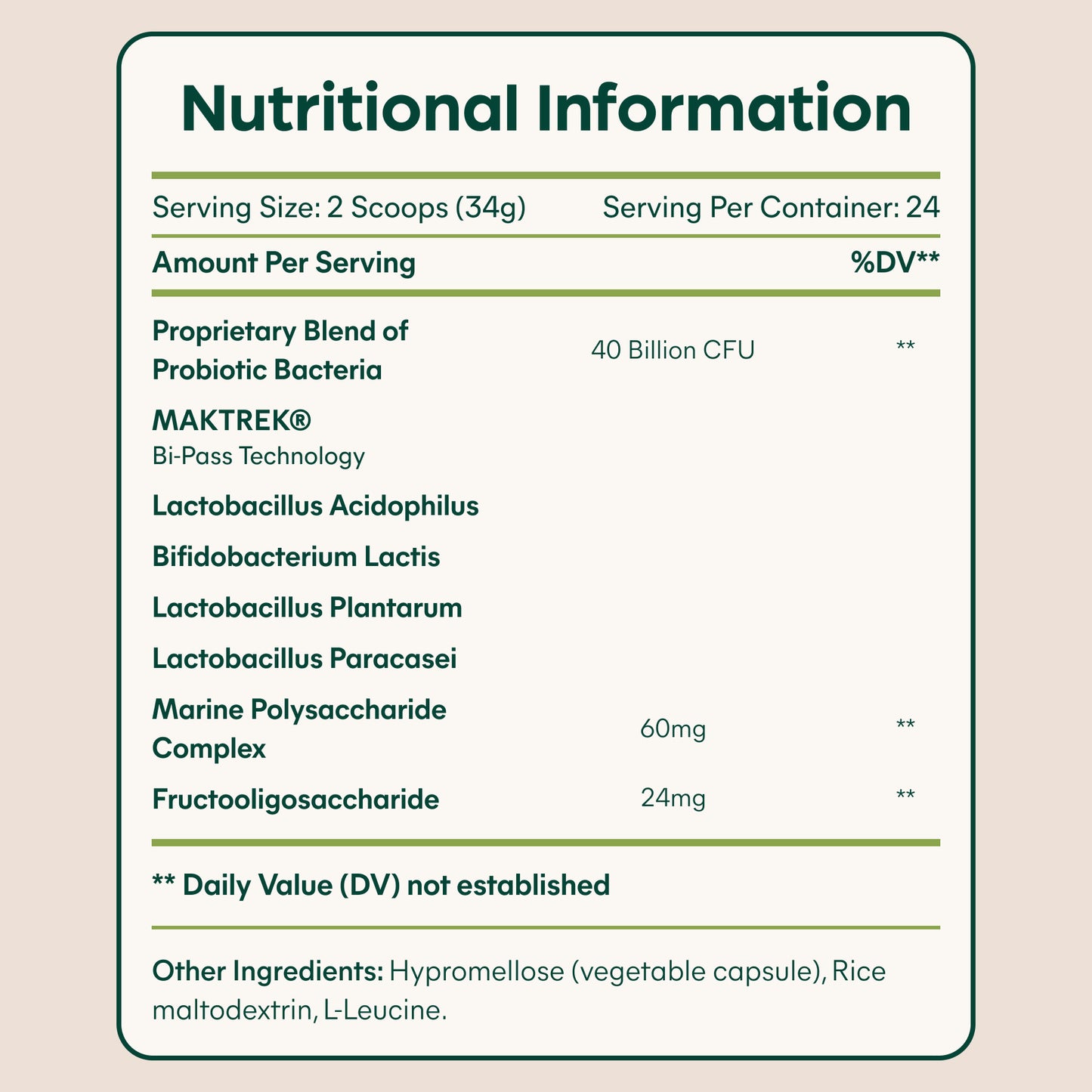Probiotic 40 Billion with Prebiotics